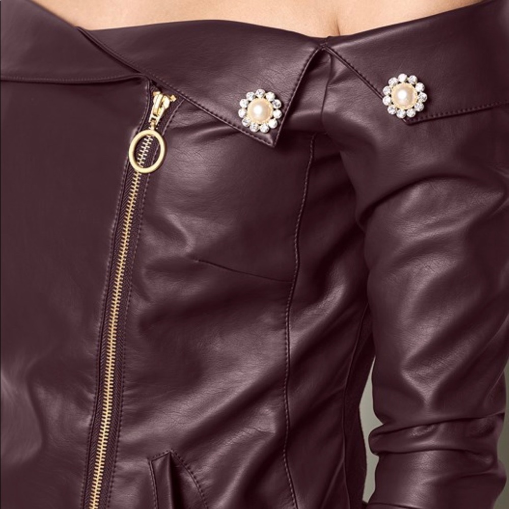 Faux leather top